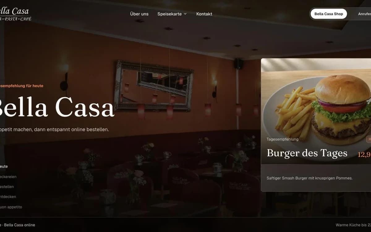 Screenshot der Website: Bella Casa Datteln