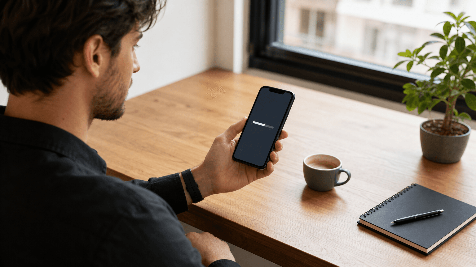 Roland Hentschel · Smartphone zeigt langsam ladende Website im mobilen Netzwerk
