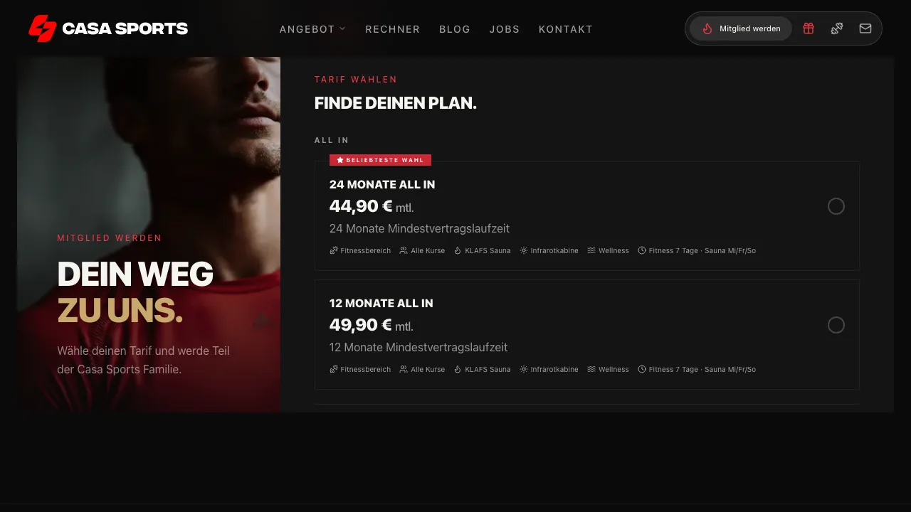 Mitgliedschaft abschließen wie im Onlineshop