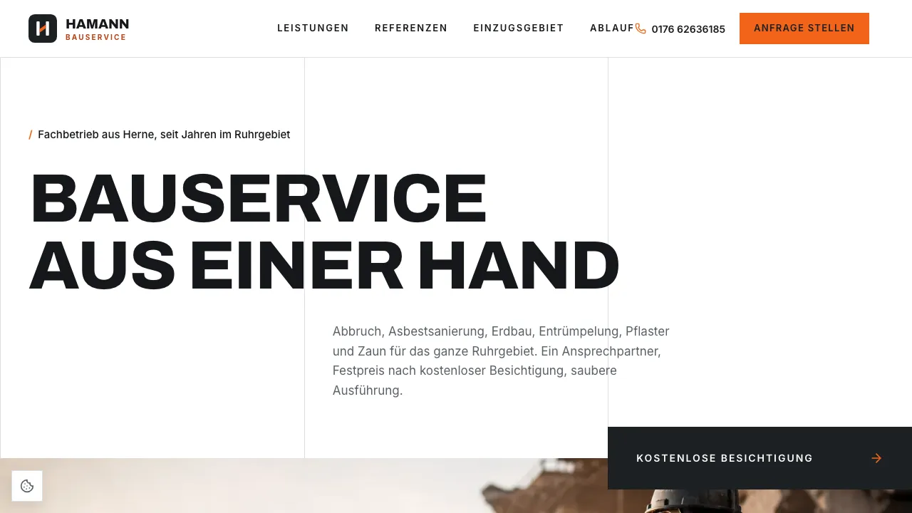 Screenshot Hamann Bauservice (hamann-bauservice.de)