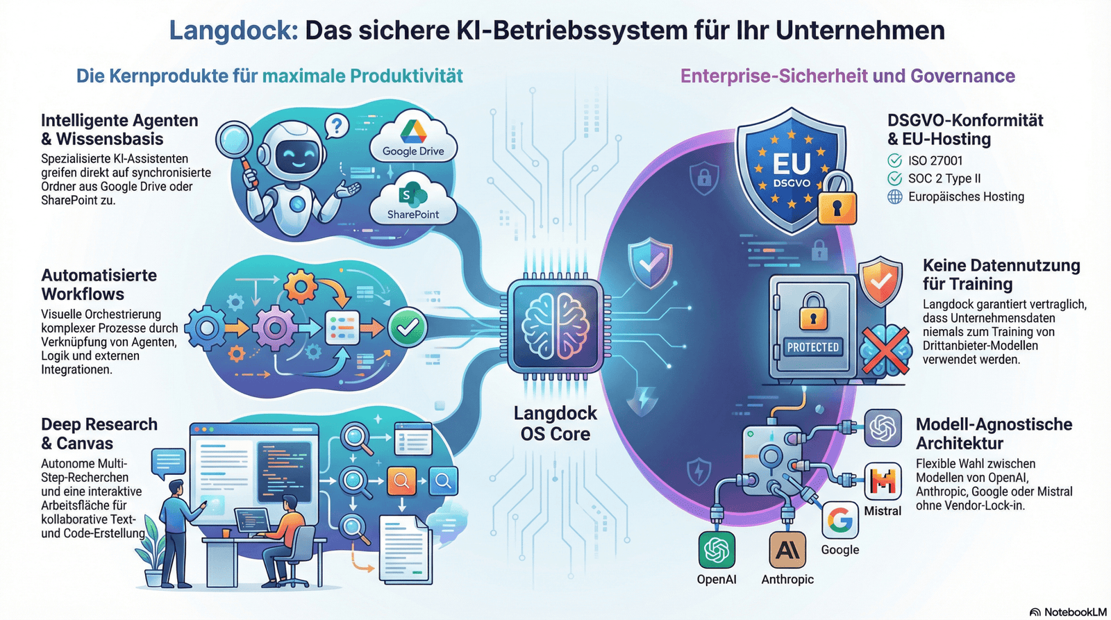 Langdock Plattformvisualisierung